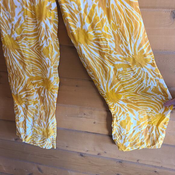 Scotch & Soda Printed Tie Dye Wide Leg Pants High Rise Silhouette XS Yellow Boho - Picture 5 of 7